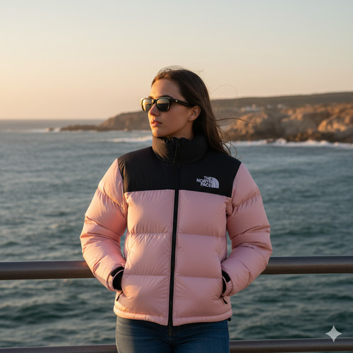 Giubbotto piumino nuptse rosa - giubbotto,