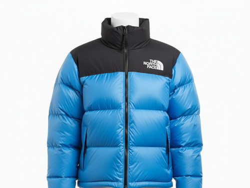 Giubbotto piumino nuptse blu - giubbotto,