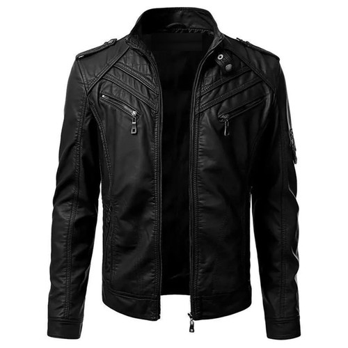 Giacca biker uomo nera - , vera
