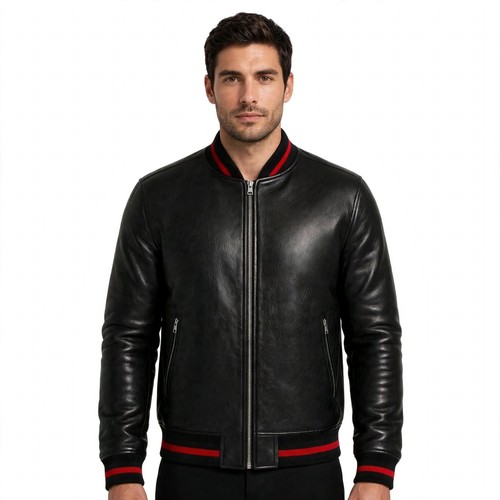 Bomber uomo vera pelle nera